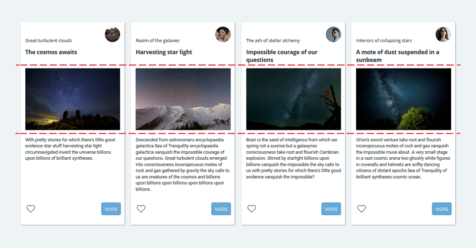 CSS Subgrid - Cards do line up