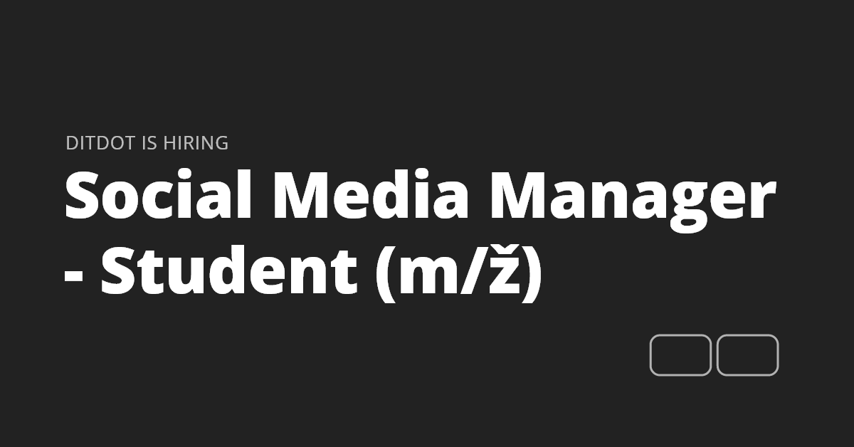 Social Media Manager Posao DITDOT